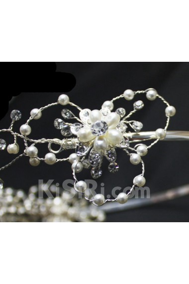 Fashion Alloy Wedding Headpieces with Imitation Pearls