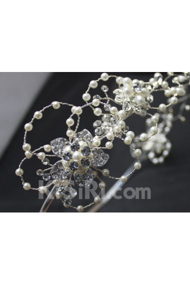 Fashion Alloy Wedding Headpieces with Imitation Pearls