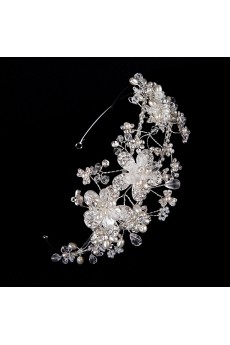 Alloy Crystal and Rhinestone Wedding Headpieces with Imitation Pearls