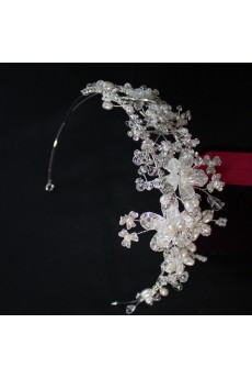 Alloy Crystal and Rhinestone Wedding Headpieces with Imitation Pearls