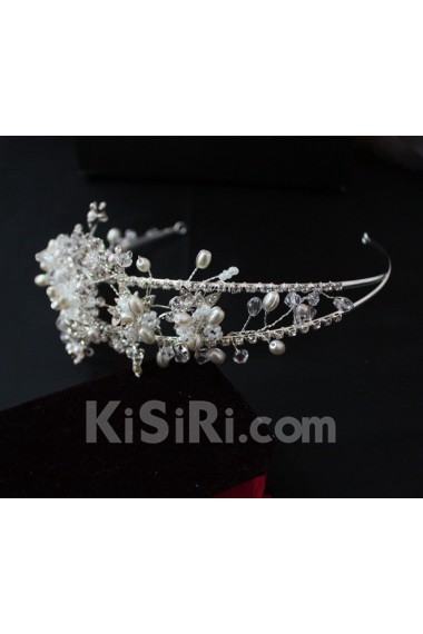 Alloy Crystal and Rhinestone Wedding Headpieces with Imitation Pearls