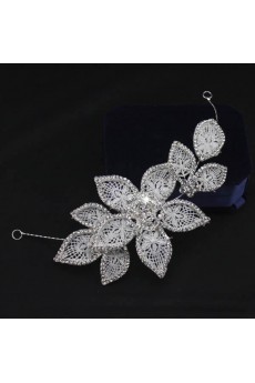 Alloy Floral Wedding Headpieces with Rhinestone