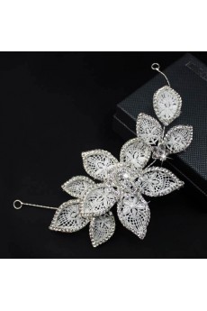 Alloy Floral Wedding Headpieces with Rhinestone