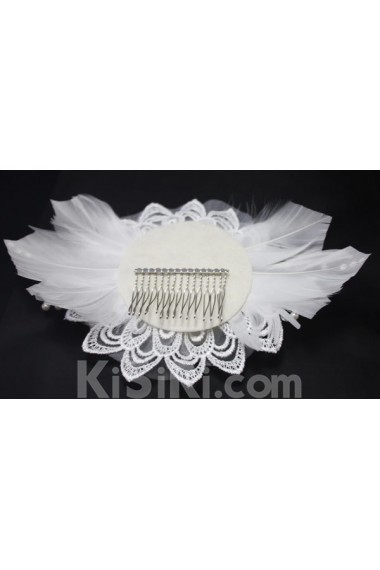 Lace Wedding Headpieces with Rhinestone