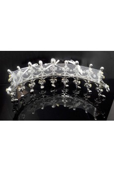 Alloy Rhinestone Wedding Headpieces with Ribbons