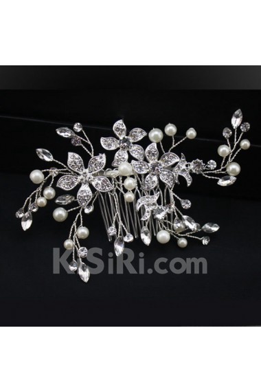 Alloy Floral Rhinestone Wedding Headpieces