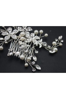 Alloy Floral Rhinestone Wedding Headpieces