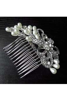 Rhinestone Combs Wedding Headpieces with Imitation Pearls