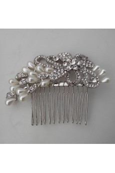 Rhinestone Combs Wedding Headpieces with Imitation Pearls