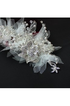 Yarn Rhinestone Wedding Headpieces with Imitation Pearls