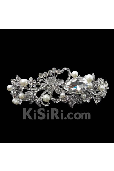 Rhinestone Wedding Headpieces with Imitation Pearls