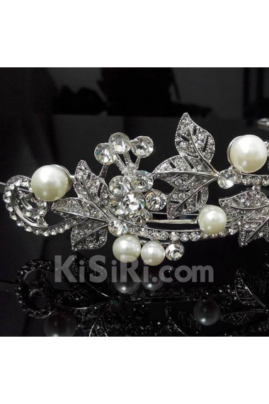 Rhinestone Wedding Headpieces with Imitation Pearls