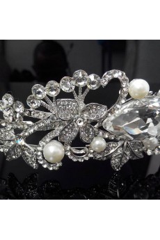 Rhinestone Wedding Headpieces with Imitation Pearls