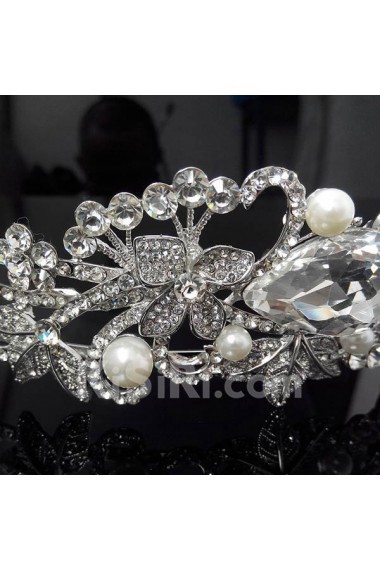 Rhinestone Wedding Headpieces with Imitation Pearls