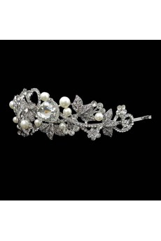 Rhinestone Wedding Headpieces with Imitation Pearls