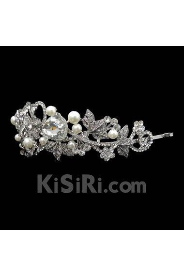 Rhinestone Wedding Headpieces with Imitation Pearls