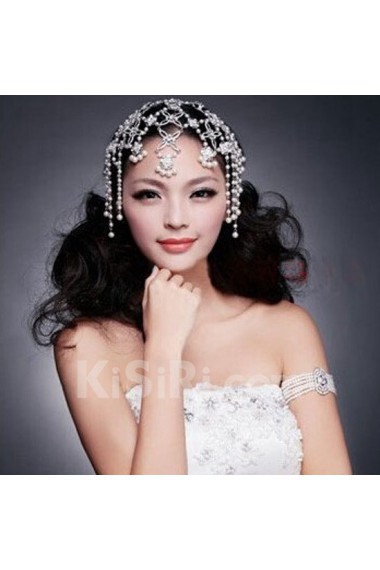 Alloy Wedding Headpieces with Imitation Pearls