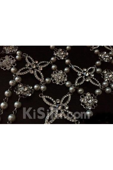 Alloy Wedding Headpieces with Imitation Pearls