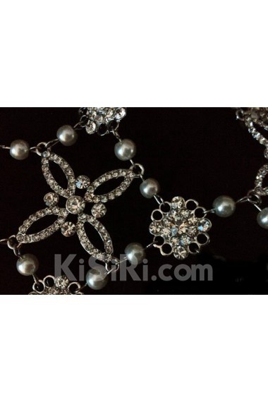 Alloy Wedding Headpieces with Imitation Pearls