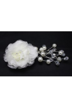 Floral Wedding Headpieces with Imitation Pearls