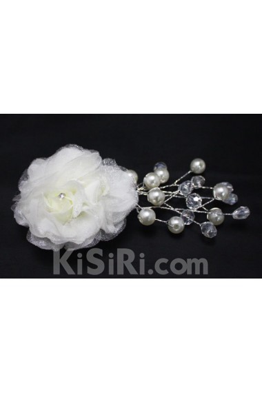 Floral Wedding Headpieces with Imitation Pearls