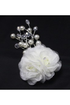 Floral Wedding Headpieces with Imitation Pearls