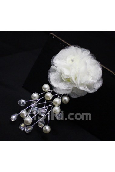 Floral Wedding Headpieces with Imitation Pearls