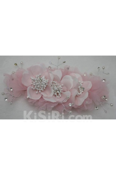 Pink Chiifon Floral Wedding Headpieces