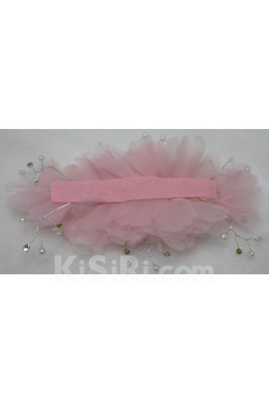 Pink Chiifon Floral Wedding Headpieces