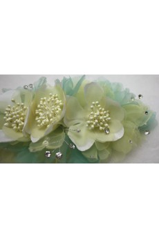 Green Chiifon Floral Wedding Headpieces