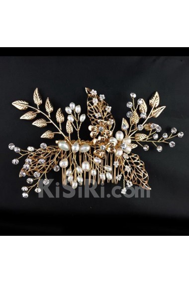 Alloy Combs Wedding Headpieces with Imitation Pearls