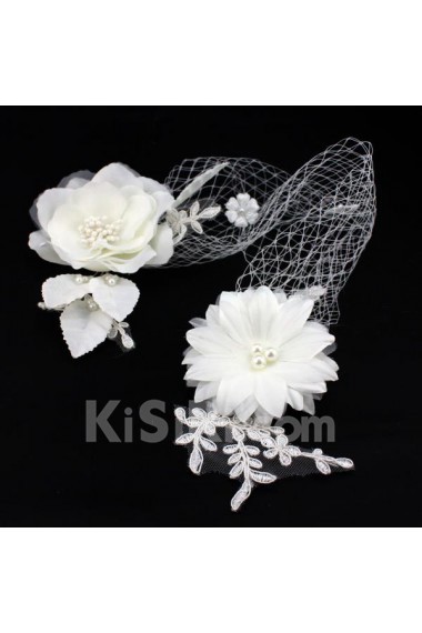 Fabric and Yarn Wedding Headpieces