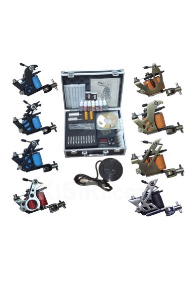 8 Stainless Steel Professional Tattoo Machines Kit for Lining and Shading