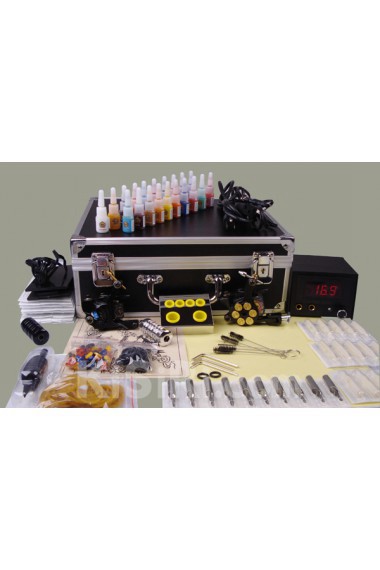 High Quality Tattoo Machines Kit Completed Set with 2 Tattoo Guns and LCD Power Supply