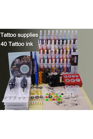 New Top Professional Tattoo Gun Kit(40 Colors Included)