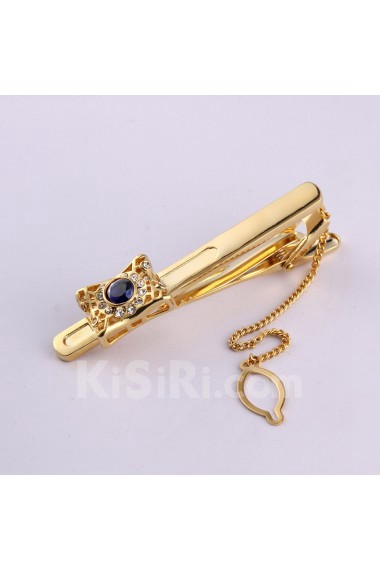 Men's Crystal Metal Tie Bar