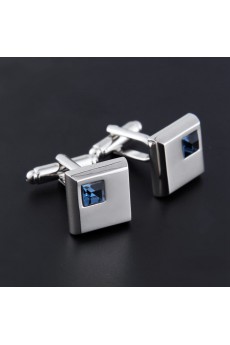 
Silver Metal Crystal Men's Cufflink
