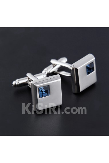 
Silver Metal Crystal Men's Cufflink
