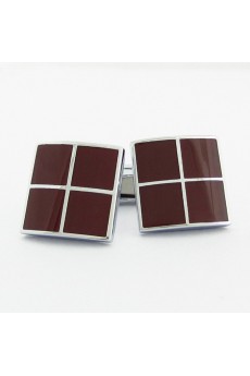 Men's Red Metal Cufflink