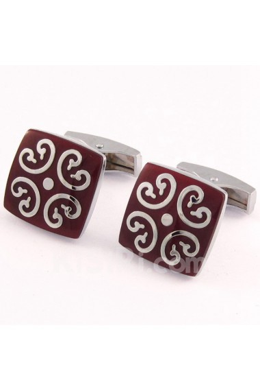 Men's Red Metal Cufflink