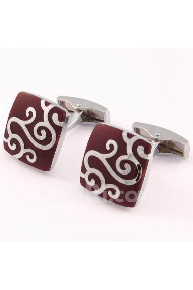 Men's Red Metal Cufflink