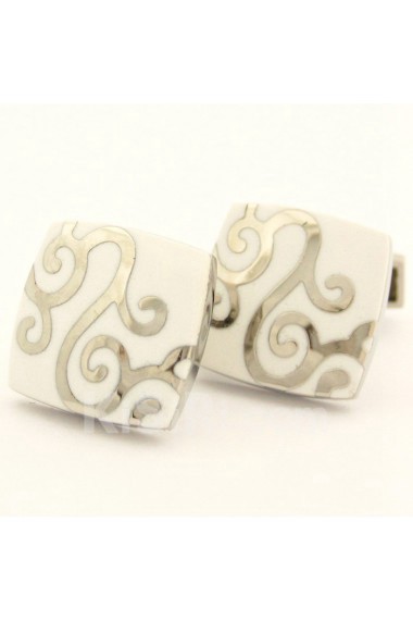 Men's White Metal Cufflink