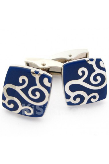 Men's Blue Metal Cufflink