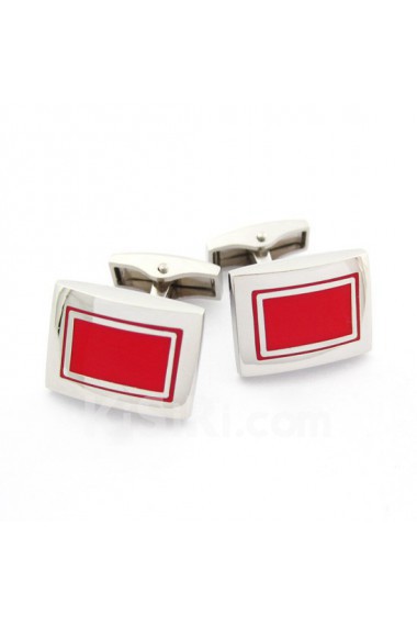 Men's Red Metal Cufflink