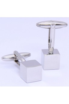 Men's White Metal Cufflink