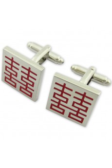 Men's Beige Metal Cufflink 