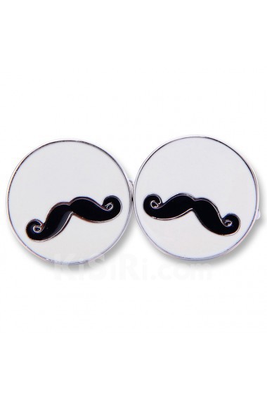 Men's White Metal Cufflink 