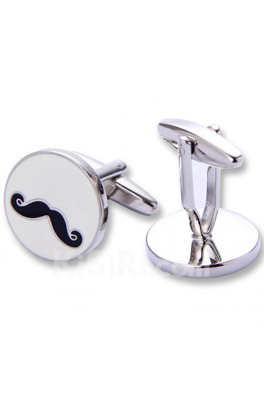 Men's White Metal Cufflink 