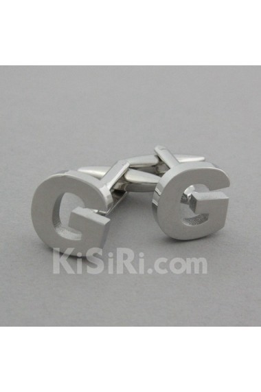 Men's Silver Metal Cufflink 