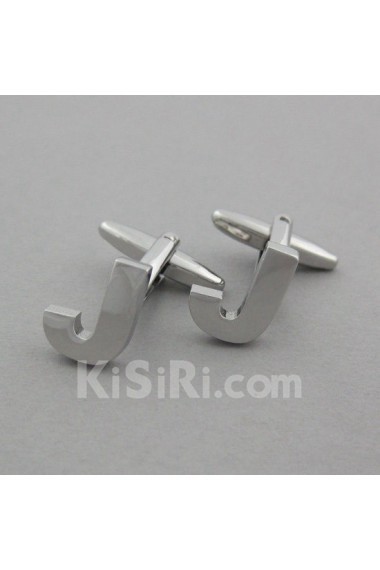 Men's Silver Metal Cufflink 